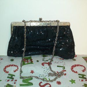 Mini Bag With Chain Strap And Sequins